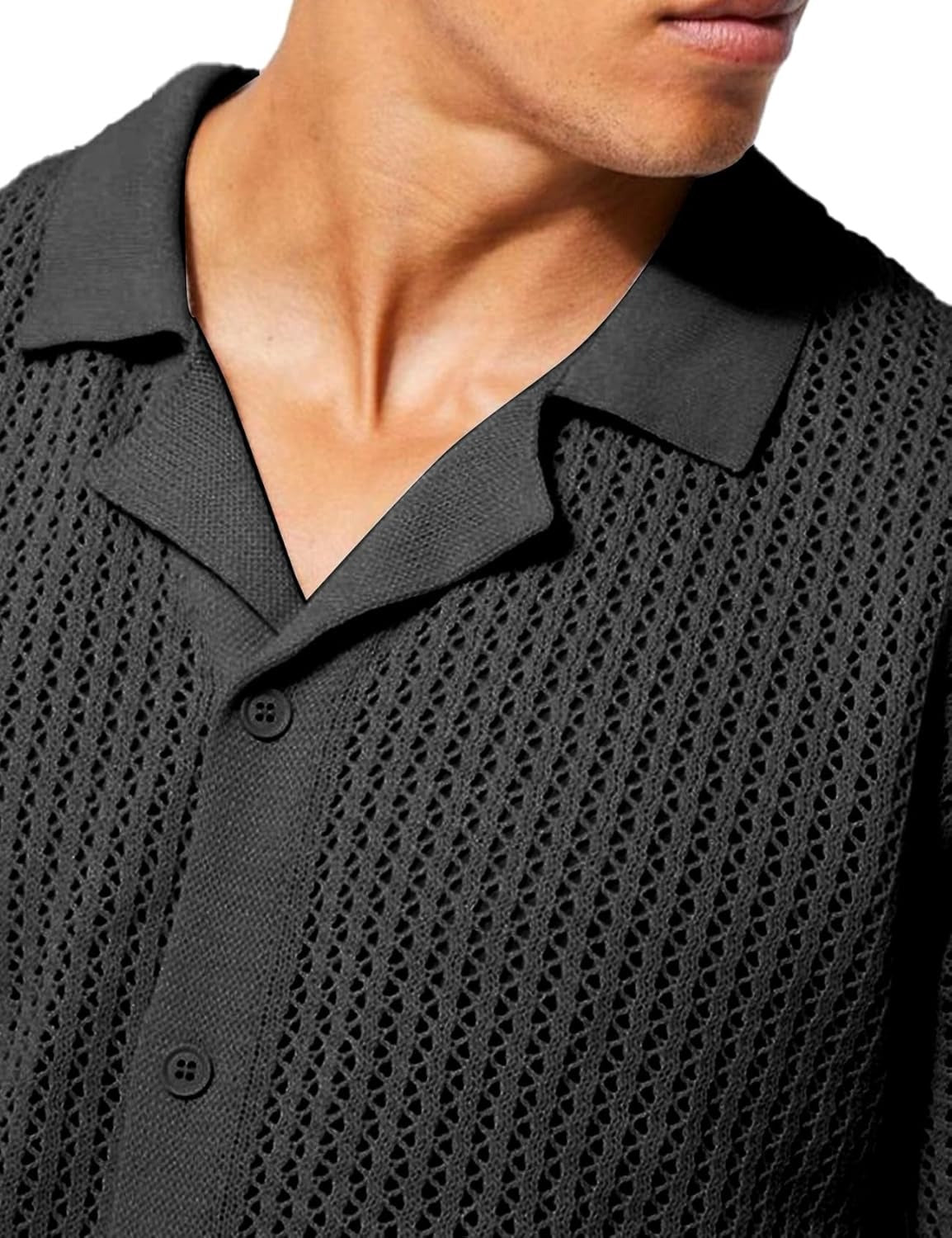 Crochet Button Placket Airy Shirt - Harren Cole