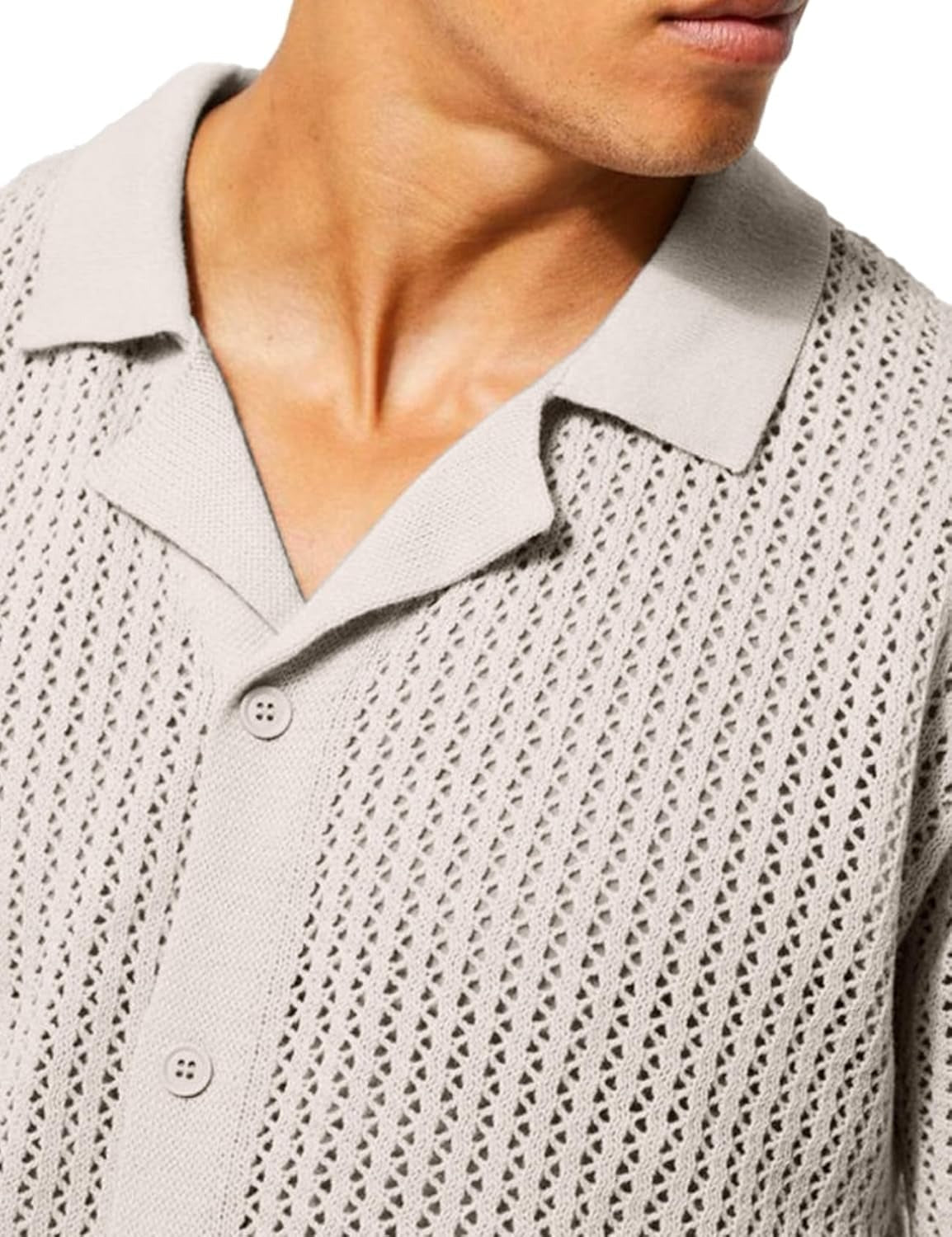 Crochet Button Placket Airy Shirt - Harren Cole