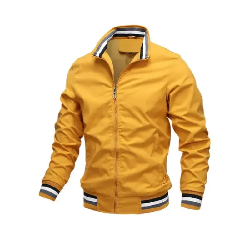 Men Lightweight Waterproof Bomber Windbreaker Jacket White