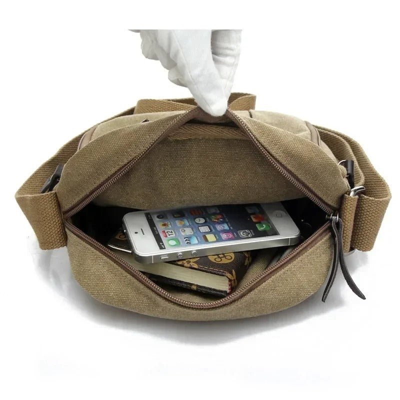 Canvas Vertical Sling Bag