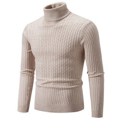 Cable Knit Turtleneck Sweater for Men