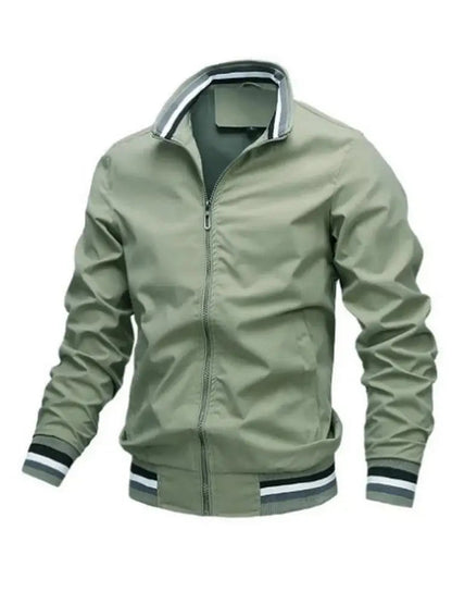 Men Lightweight Waterproof Bomber Windbreaker Jacket White