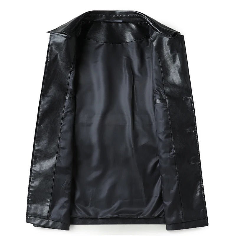 Elegant Faux Leather Coat - Harren Cole