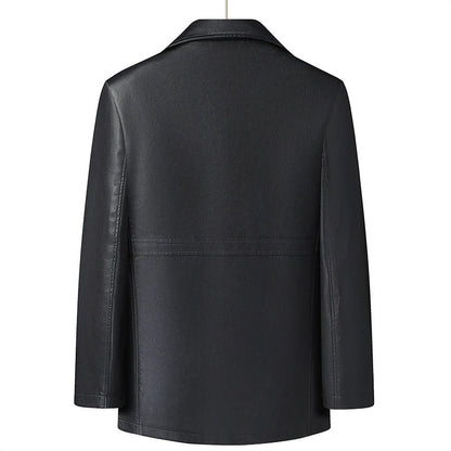 Elegant Faux Leather Coat - Harren Cole