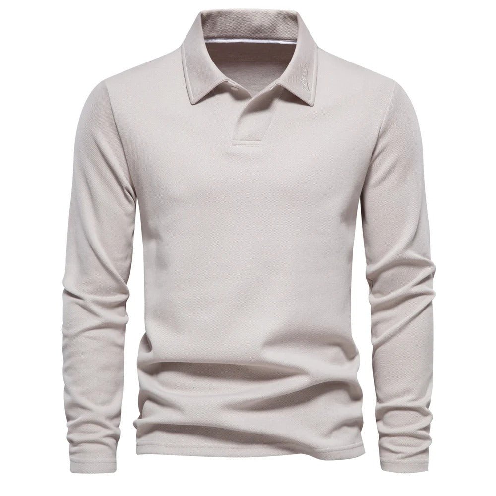 Elegant Long Sleeve Polo Shirt for Men - Harren Cole