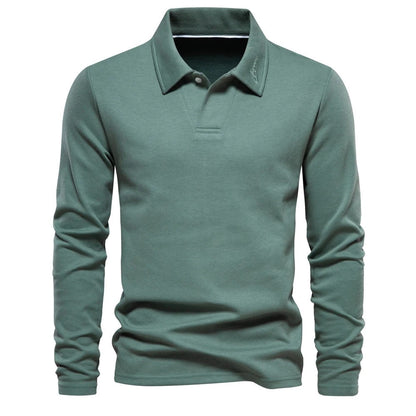 Elegant Long Sleeve Polo Shirt for Men - Harren Cole