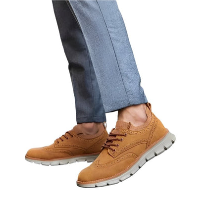 Elegant Men's Brogue Leather Sneakers - Harren Cole