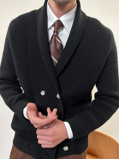 Elegant Shawl Collar Cardigan - Harren Cole