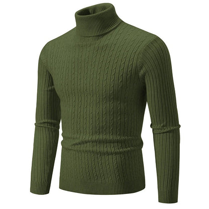 Cable Knit Turtleneck Sweater for Men