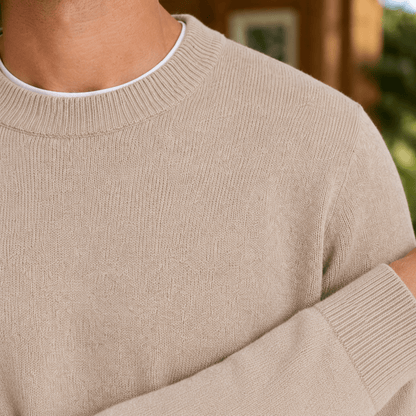 Fine Knit Ribbed Crew Neck Sweater - Harren Cole