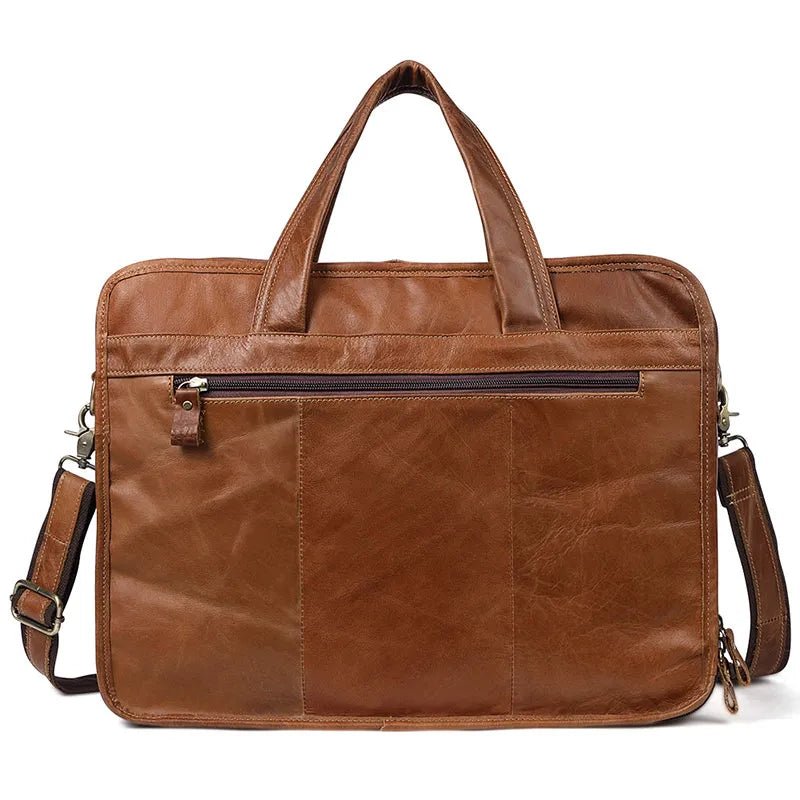 Genuine Leather Briefcase Shoulder Bag - Harren Cole