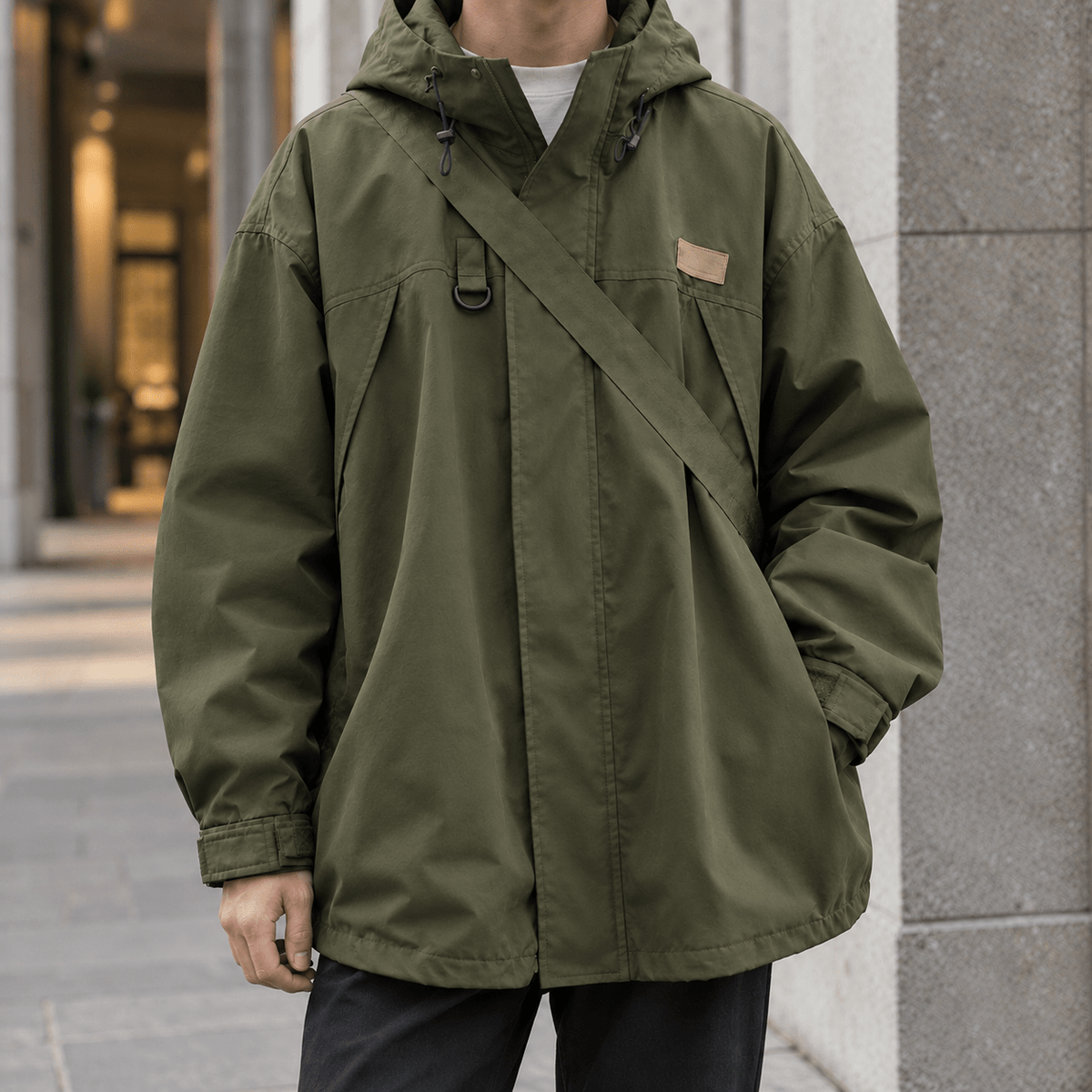 Hooded Woven Relaxed Fit Jacket - Harren Cole