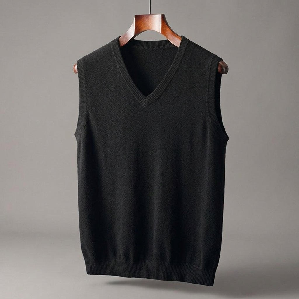 Knit V-Neck Sweater Vest Lightweight Layering - Harren Cole