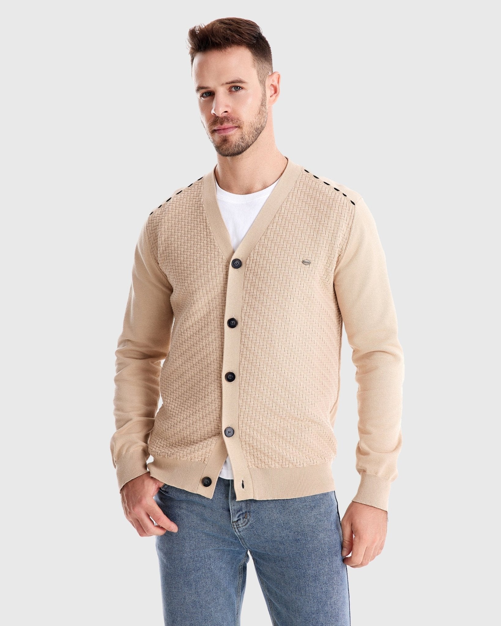 Knitted Button - Up Cardigan Sweater - Harren Cole