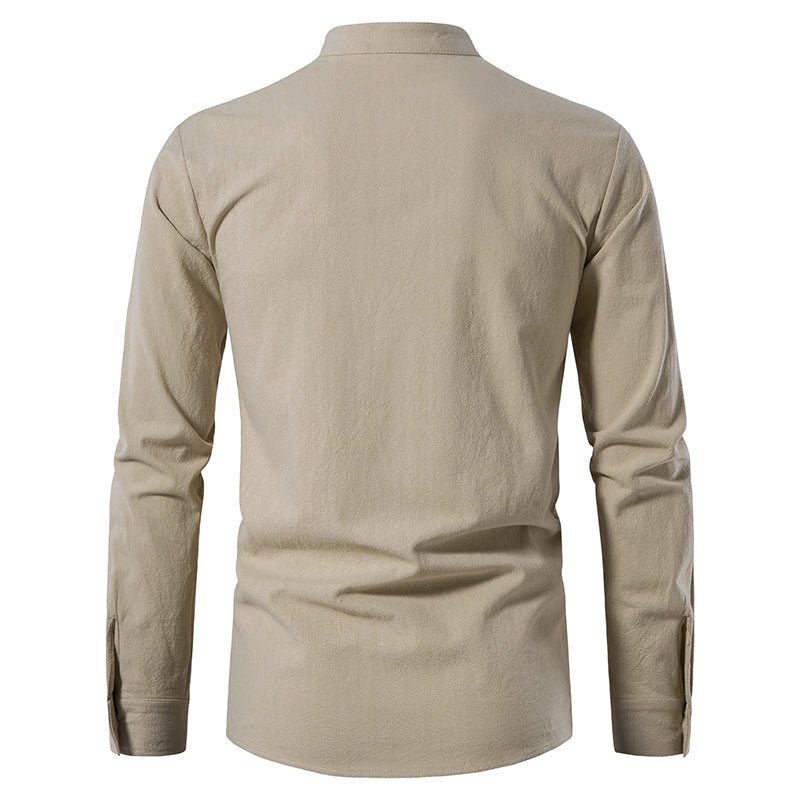 Lace - Up Stand Collar Shirt for Men - Harren Cole