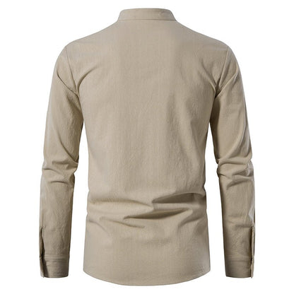 Lace - Up Stand Collar Shirt for Men - Harren Cole