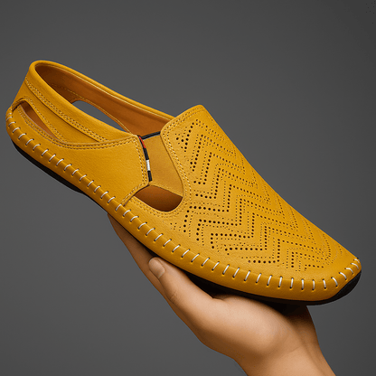 Leather Perforated Breathable Sandals - Harren Cole