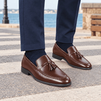 Leather Tassel Loafers - Harren Cole