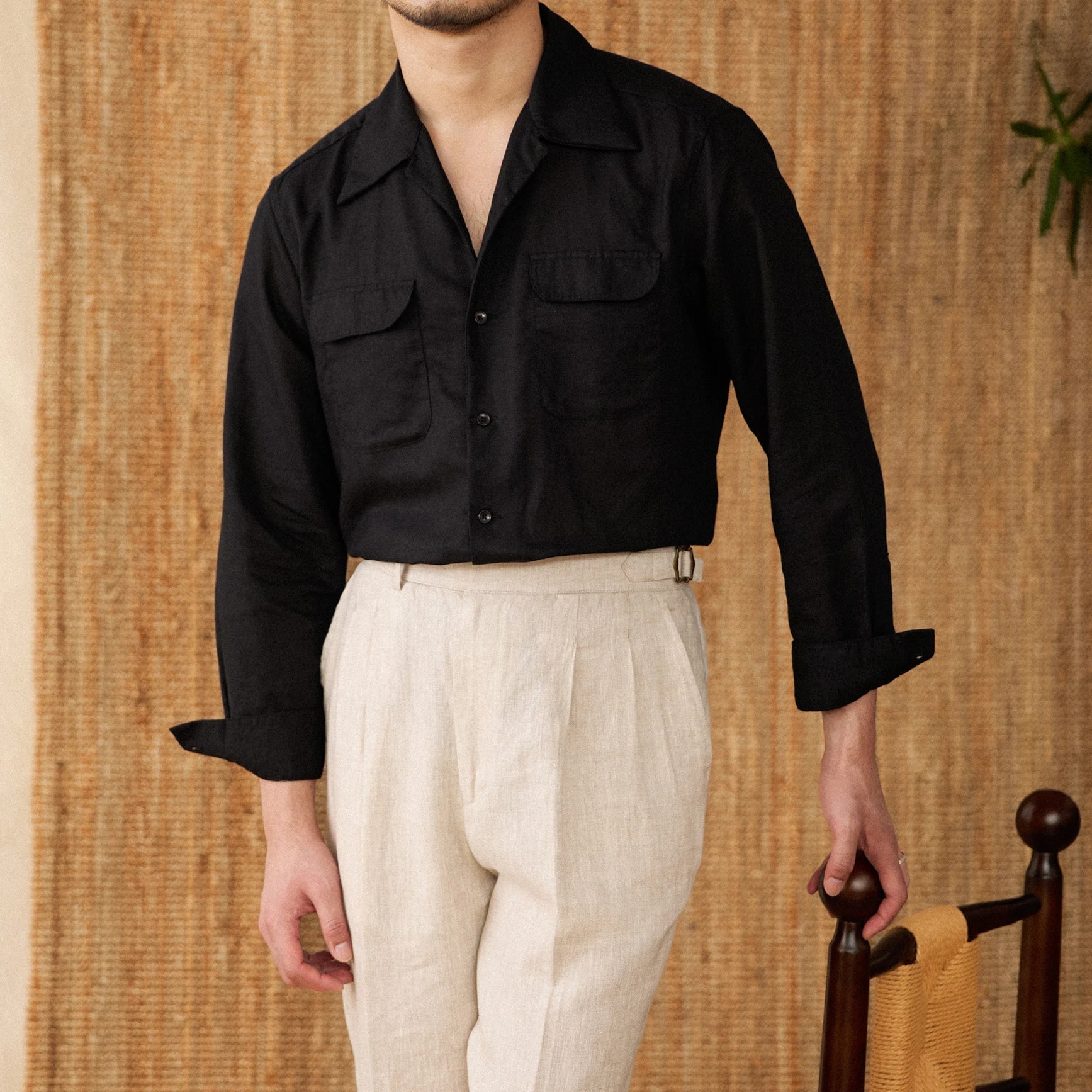 Lightweight Linen Shirt with Chest Pockets for Men - Harren Cole
