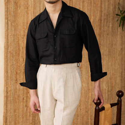 Lightweight Linen Shirt with Chest Pockets for Men - Harren Cole