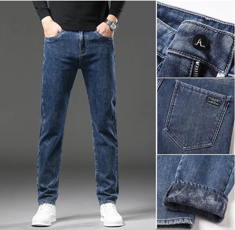 Lined Winter Jeans for Men Maximum Comfort Warm Denim Pants - Harren Cole