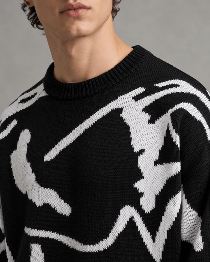Men's Abstract Graphic Knit Sweater Relaxed Fit - Harren Cole