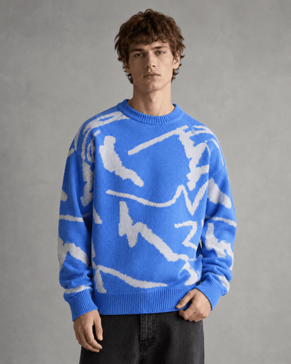 Men's Abstract Graphic Knit Sweater Relaxed Fit - Harren Cole