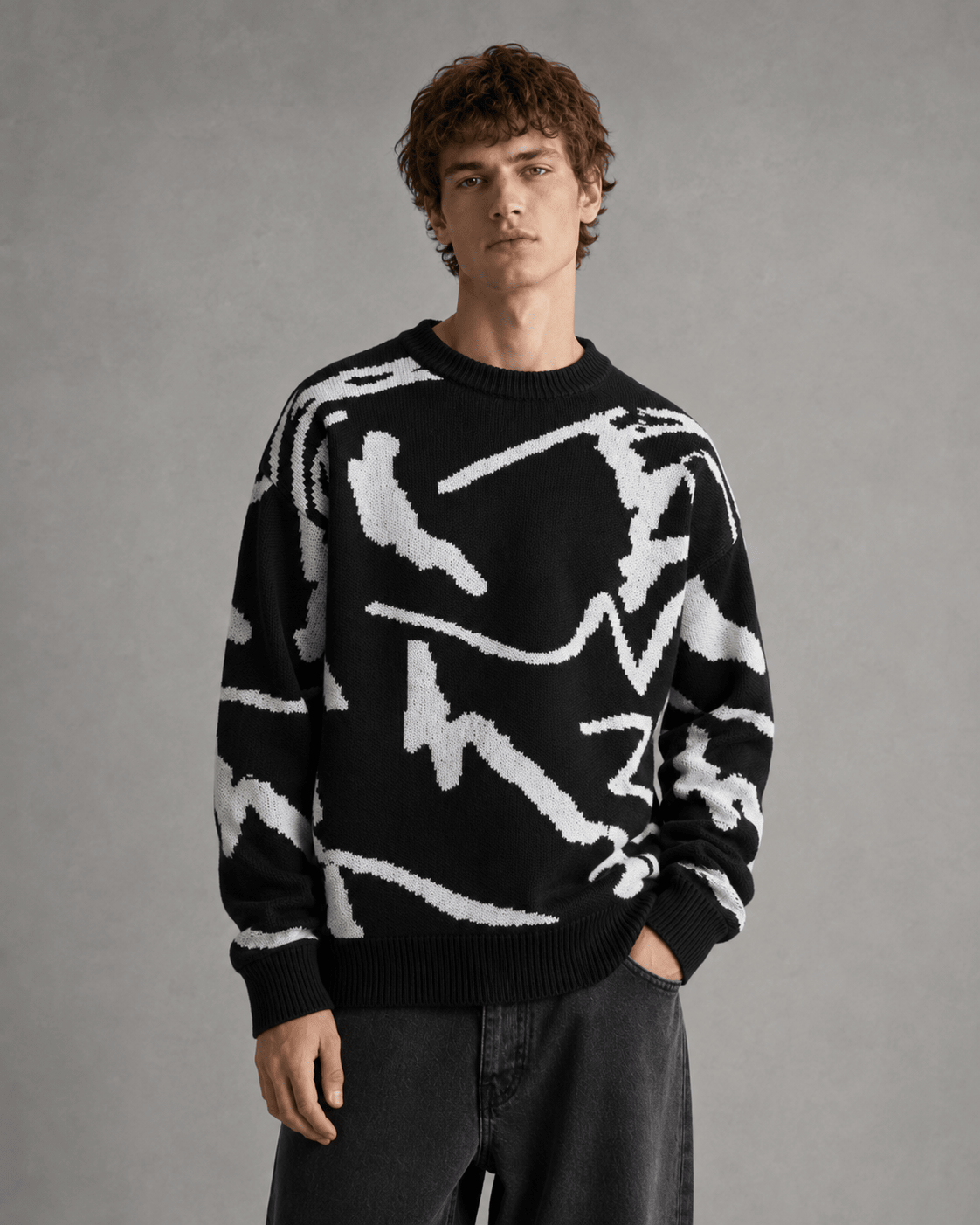 Men's Abstract Graphic Knit Sweater Relaxed Fit - Harren Cole