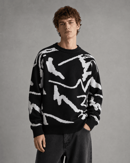 Men's Abstract Graphic Knit Sweater Relaxed Fit - Harren Cole