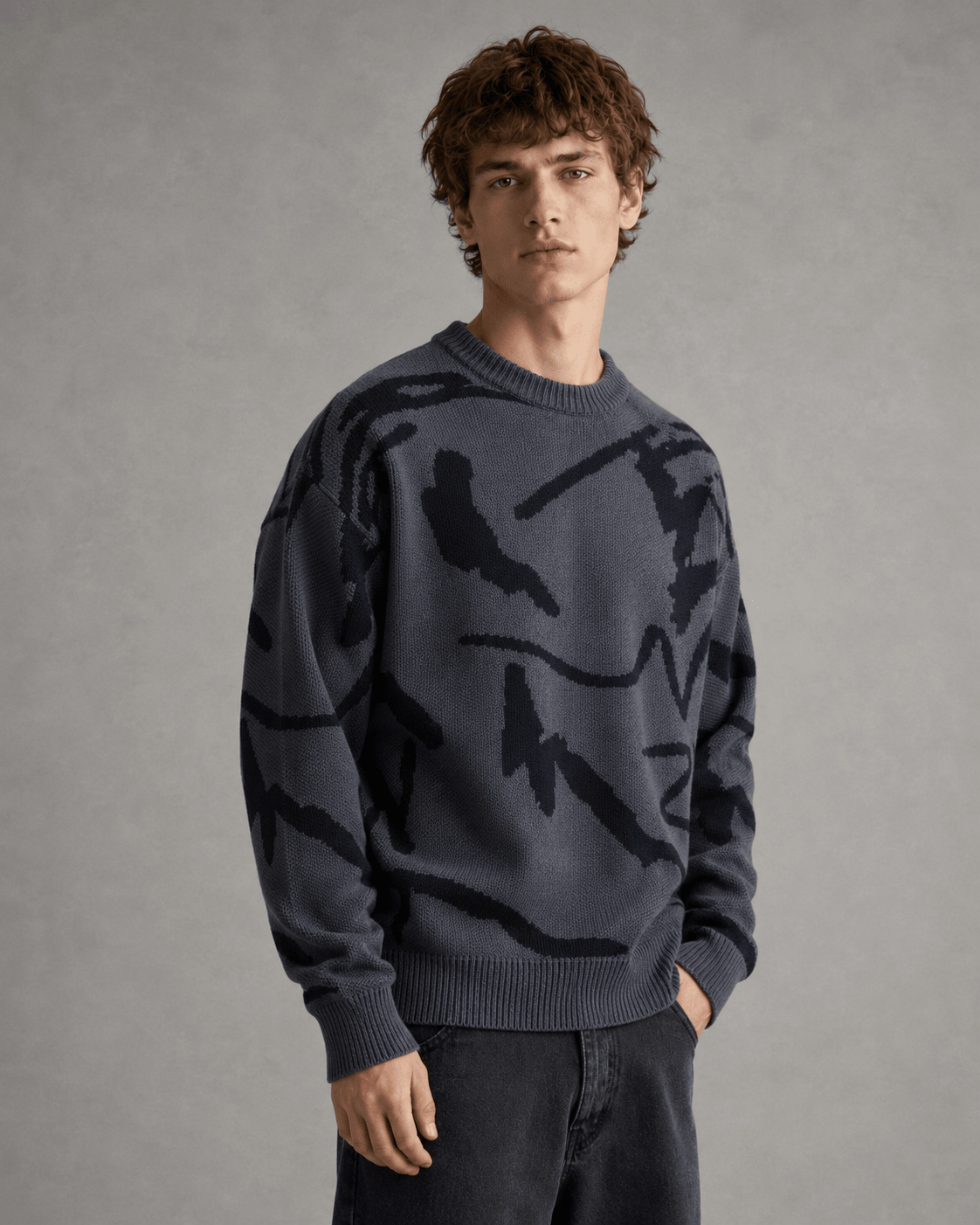 Men's Abstract Graphic Knit Sweater Relaxed Fit - Harren Cole