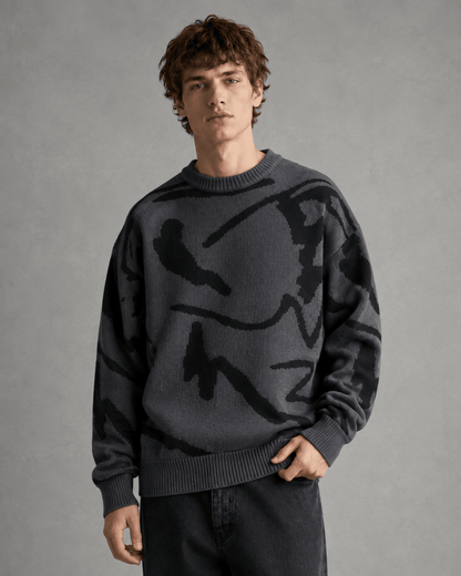 Men's Abstract Graphic Knit Sweater Relaxed Fit - Harren Cole