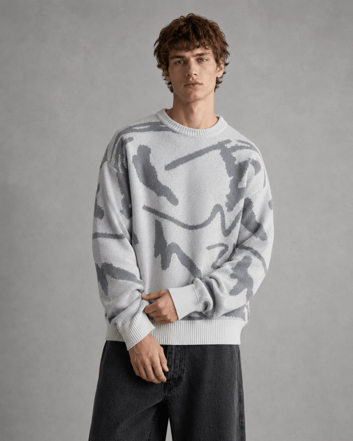 Men's Abstract Graphic Knit Sweater Relaxed Fit - Harren Cole