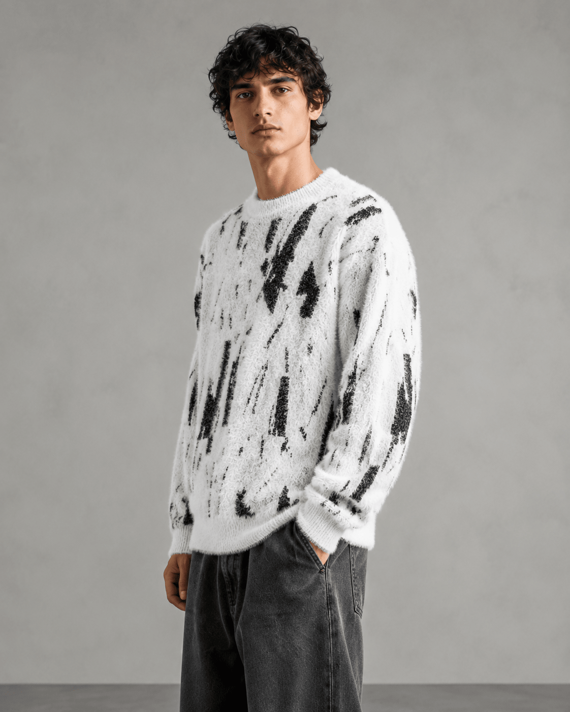 Men's Abstract Knit Sweater Relaxed Fit - Harren Cole