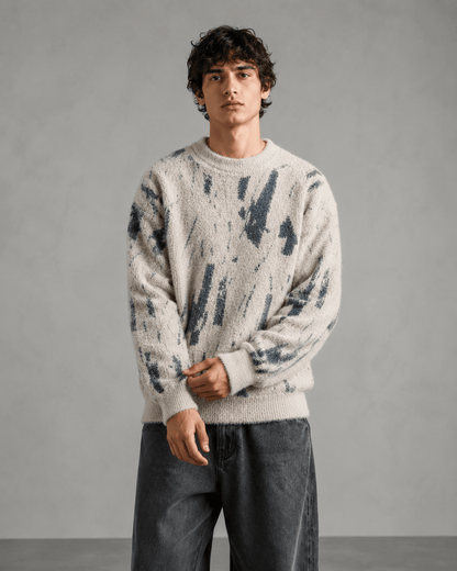 Men's Abstract Knit Sweater Relaxed Fit - Harren Cole