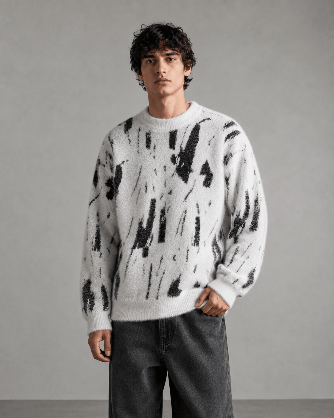 Men's Abstract Knit Sweater Relaxed Fit - Harren Cole