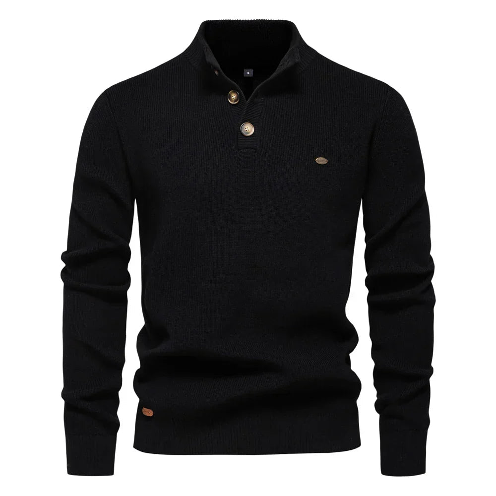 Men's Button Front Ribbed Sweater - Harren Cole