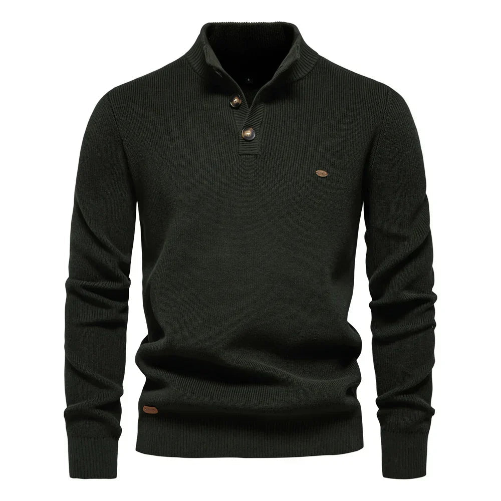 Men's Button Front Ribbed Sweater - Harren Cole