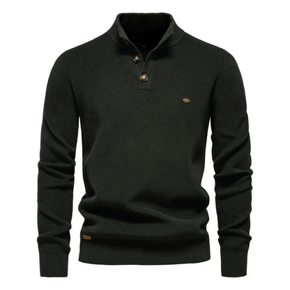 Men's Button Front Ribbed Sweater - Harren Cole