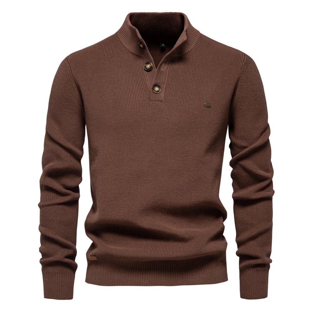 Men's Button Front Ribbed Sweater - Harren Cole