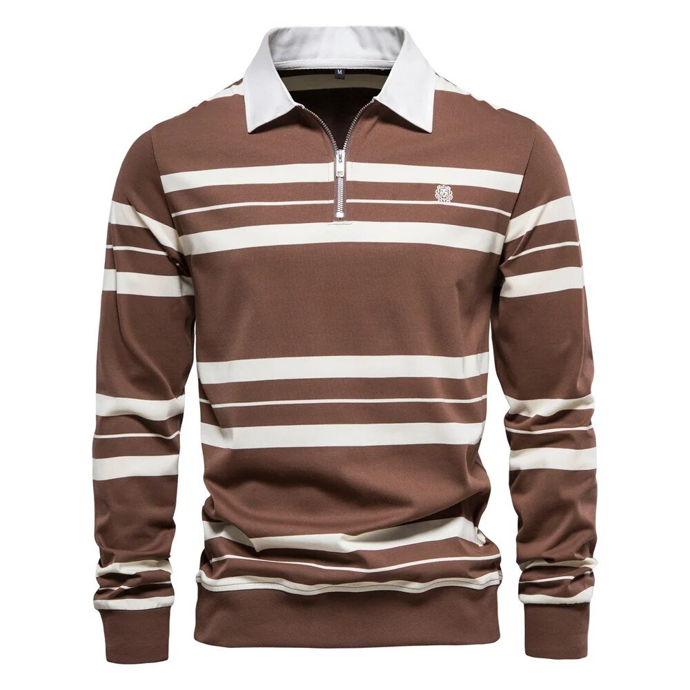 Men's Classic Long Sleeve Polo Shirt - Harren Cole