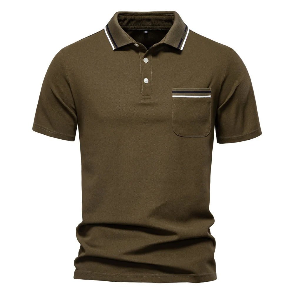 Men's Classic Polo Shirt with Chest Pocket - Harren Cole