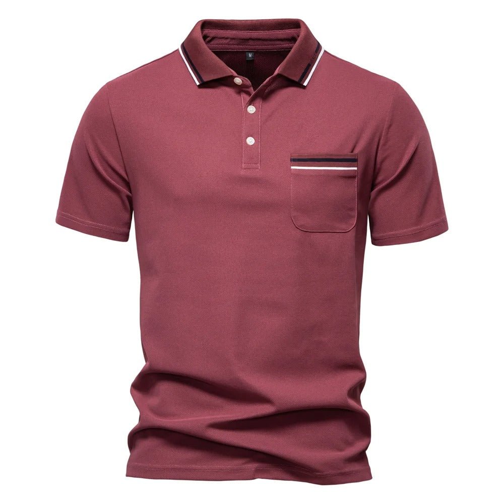 Men's Classic Polo Shirt with Chest Pocket - Harren Cole