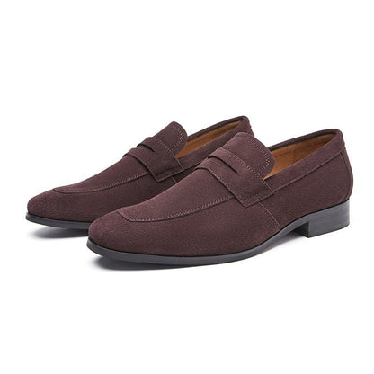 Men's Classic Suede Penny Loafer Slip - On Shoes - Harren Cole