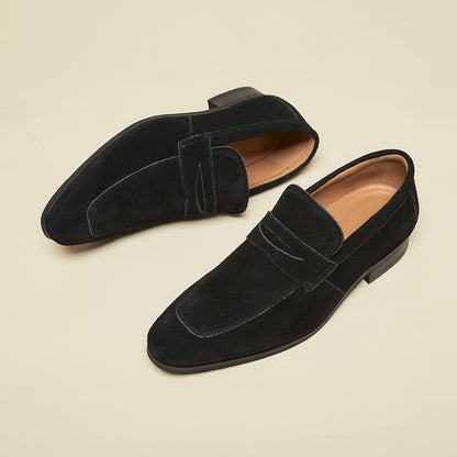 Men's Classic Suede Penny Loafer Slip - On Shoes - Harren Cole