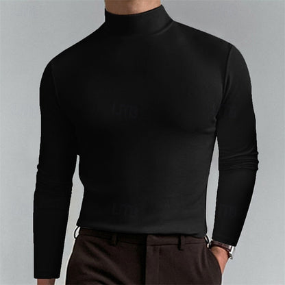 Men's Classic Turtleneck Long Sleeve Shirt - Harren Cole