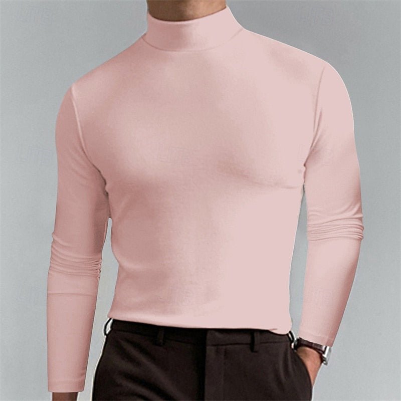 Men's Classic Turtleneck Long Sleeve Shirt - Harren Cole