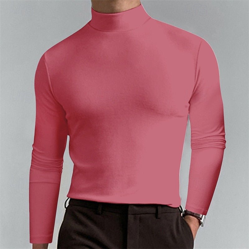 Men's Classic Turtleneck Long Sleeve Shirt - Harren Cole