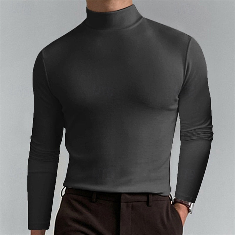 Men's Classic Turtleneck Long Sleeve Shirt - Harren Cole