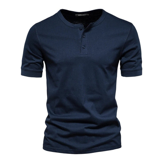 Men's Crew Neck Henley Shirt - Harren Cole