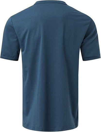 Men's Crew Neck Henley Shirt - Harren Cole